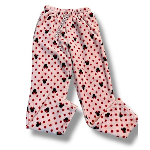 Disney Macys Sz Small Pajama Pants Minnie Mouse Lounge Sleep Fleece Pockets - Picture 3 of 15
